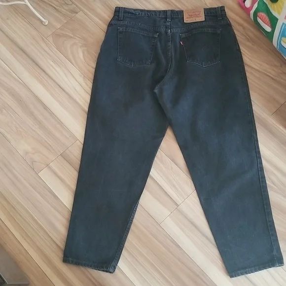 Vintage LEVI'S 551 Black Womens Size 18 Short. Mom Jeans Relaxed Taper. VINTAGE - Picture 5 of 6